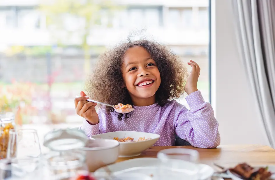 Girl eating cereal