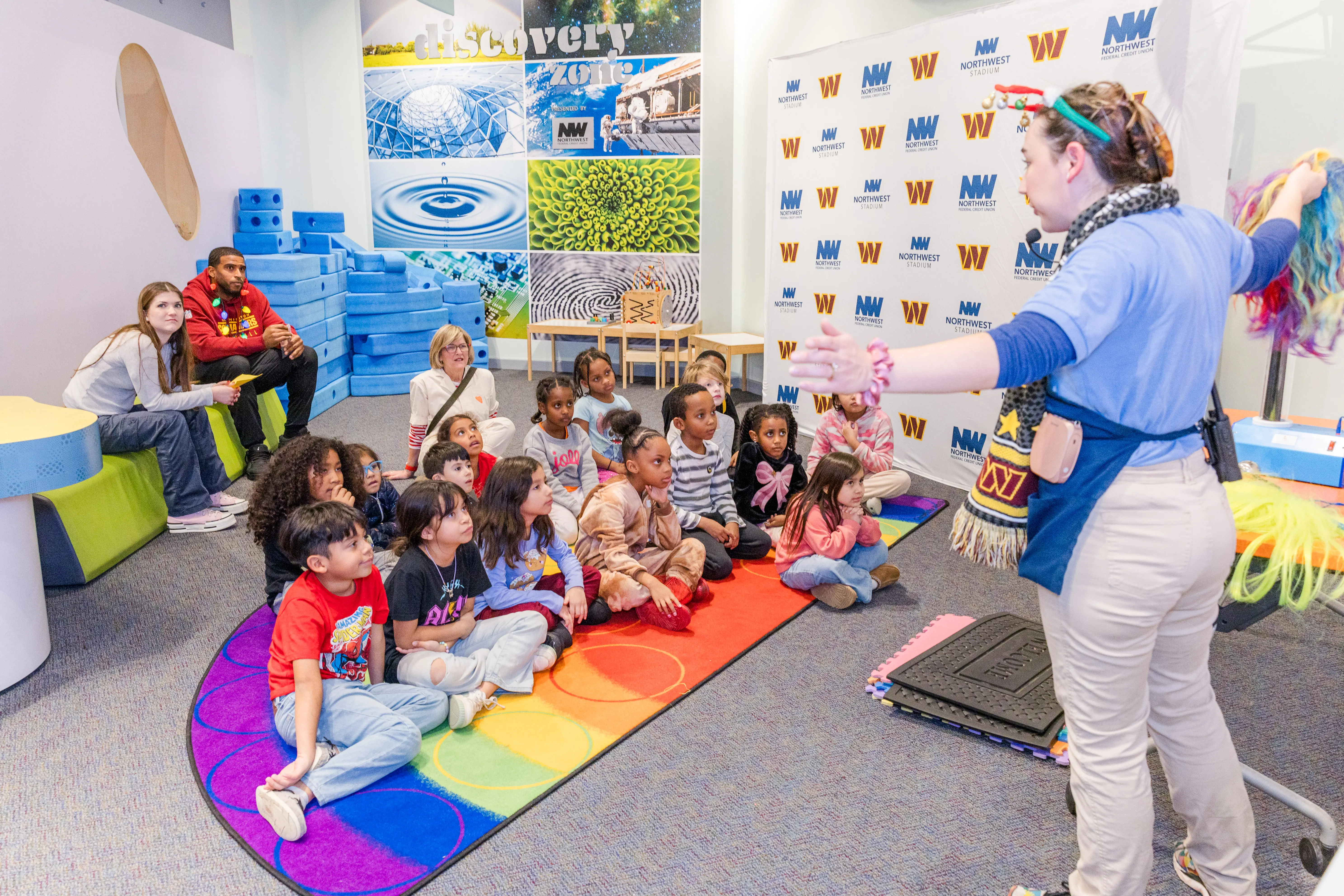 Children listening to a presentation