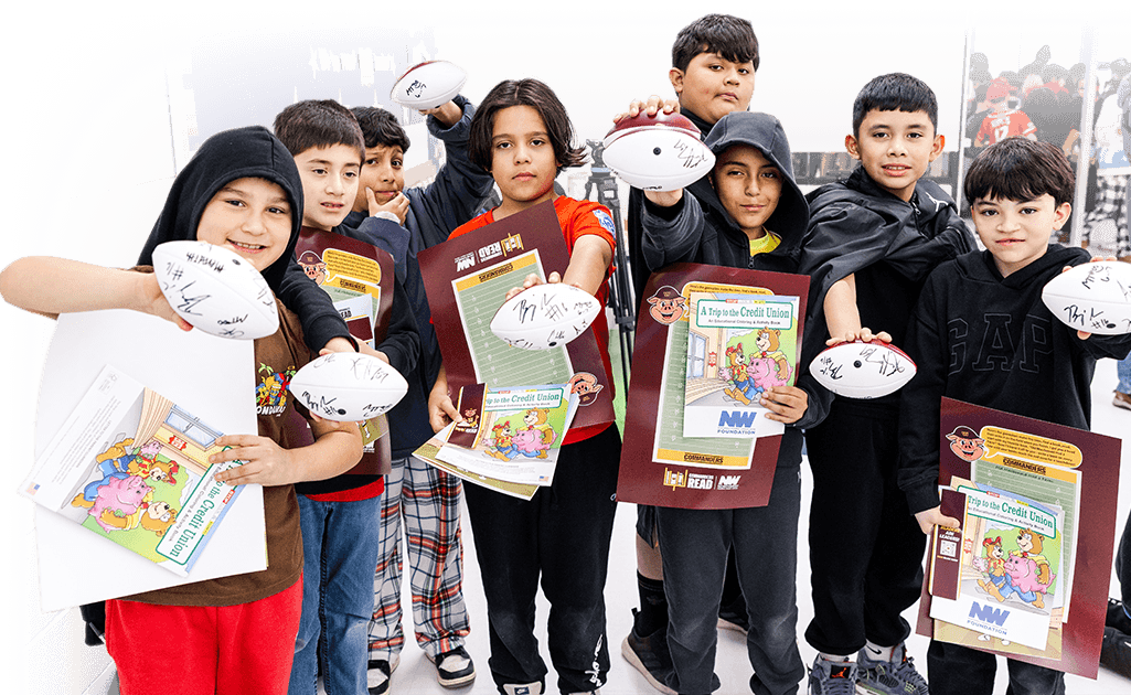 Students participating in an educational field trip activity outdoors.