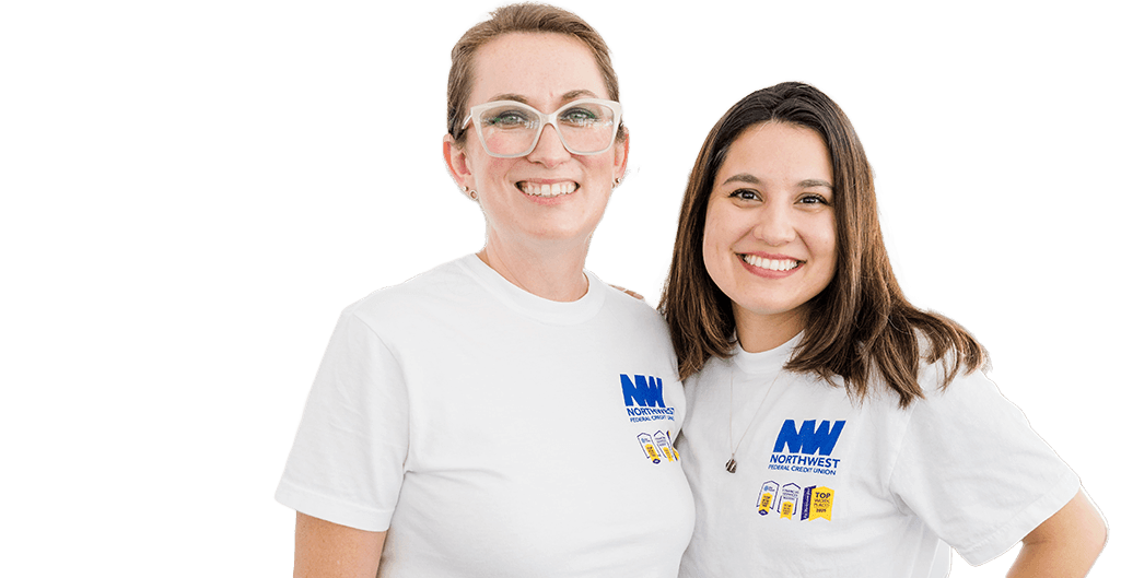 Northwest Federal Credit Union Foundation female employees smiling together in professional setting